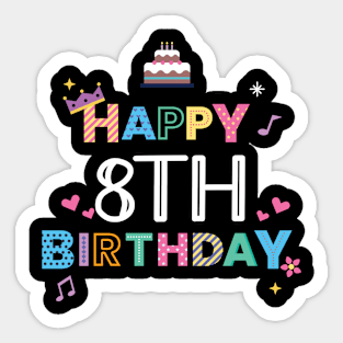 Happy Birthday 8. Geburtstag Sticker
